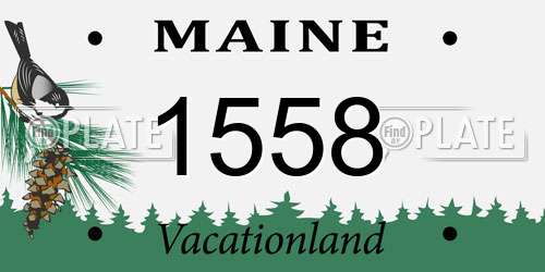 1558 Maine License Plate
