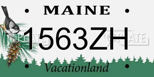 1563ZH Maine License Plate