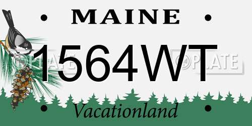 1564WT Maine License Plate