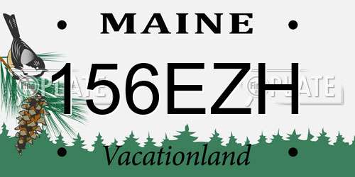 156EZH Maine License Plate