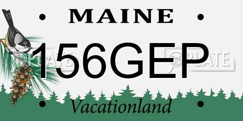 156GEP Maine License Plate