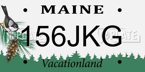 156JKG Maine License Plate