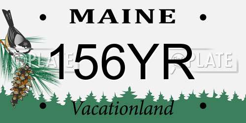 156YR Maine License Plate