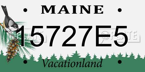 15727E5 Maine License Plate