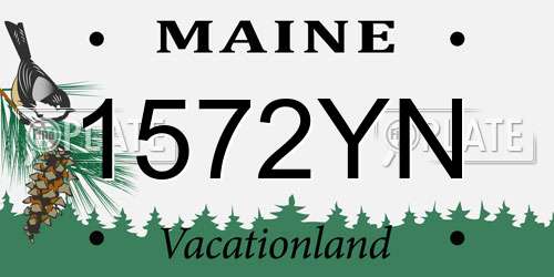1572YN Maine License Plate