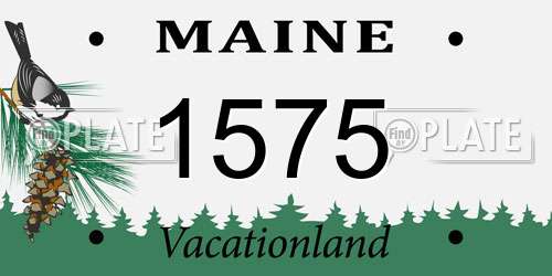 1575 Maine License Plate