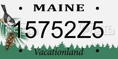 15752Z5 Maine License Plate