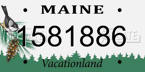 1581886 Maine License Plate