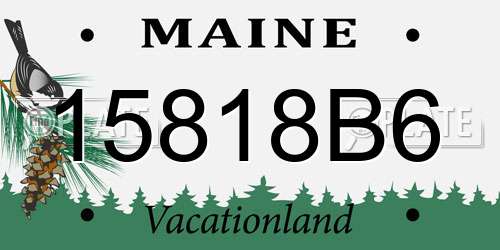 15818B6 Maine License Plate