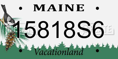 15818S6 Maine License Plate