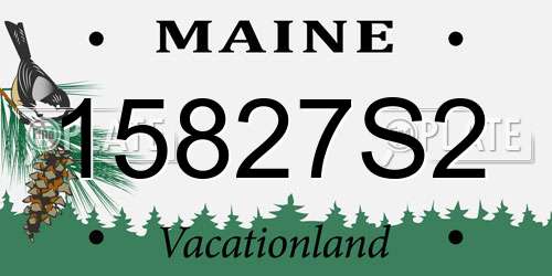 15827S2 Maine License Plate