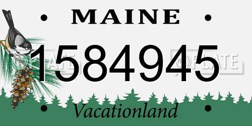 1584945 Maine License Plate