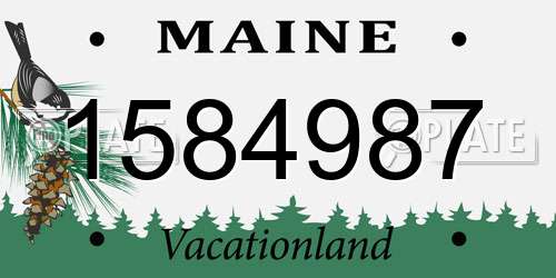 1584987 Maine License Plate