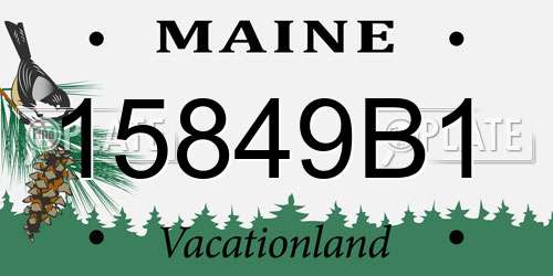 15849B1 Maine License Plate