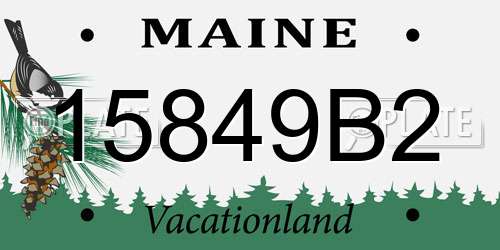 15849B2 Maine License Plate