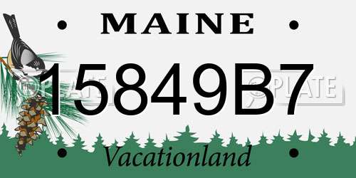 15849B7 Maine License Plate