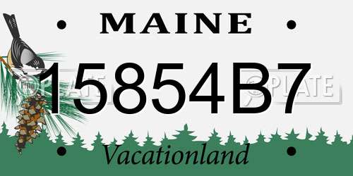 15854B7 Maine License Plate