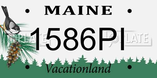 1586PI Maine License Plate