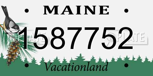 1587752 Maine License Plate