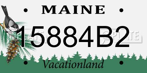 15884B2 Maine License Plate