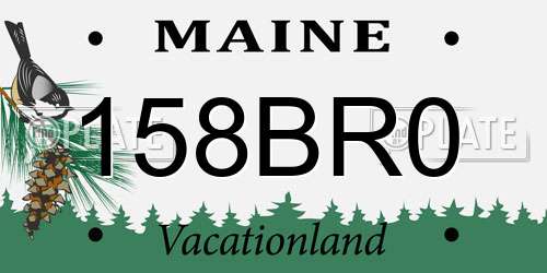 158BR0 Maine License Plate