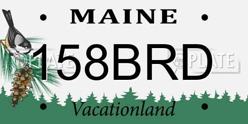 158BRD Maine License Plate