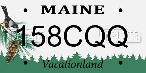158CQQ Maine License Plate