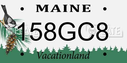 158GC8 Maine License Plate