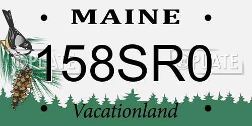 158SR0 Maine License Plate