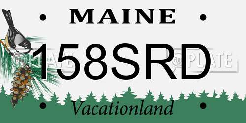 158SRD Maine License Plate