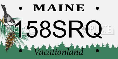 158SRQ Maine License Plate