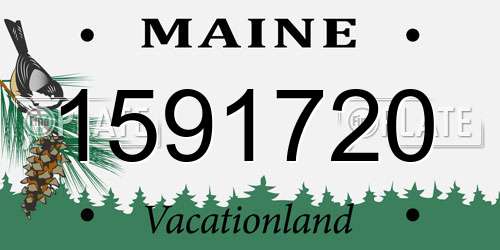 1591720 Maine License Plate