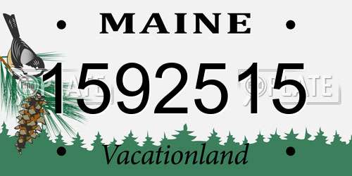 1592515 Maine License Plate