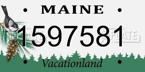 1597581 Maine License Plate