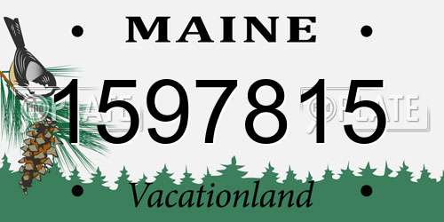 1597815 Maine License Plate