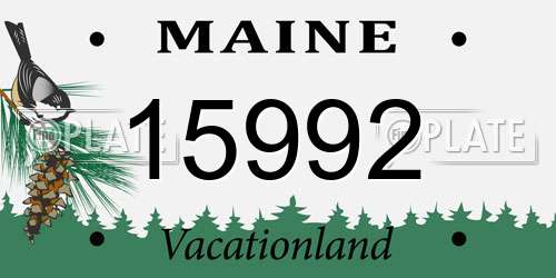 15992 Maine License Plate
