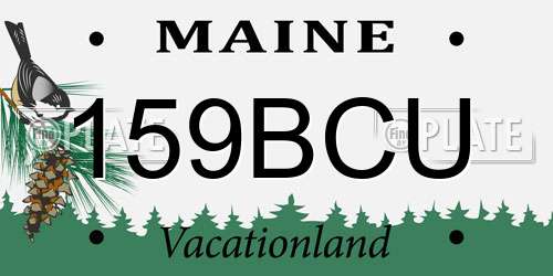 159BCU Maine License Plate