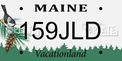 159JLD Maine License Plate