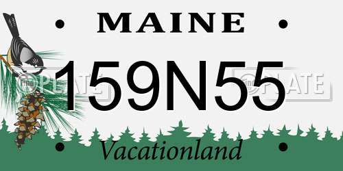 159N55 Maine License Plate