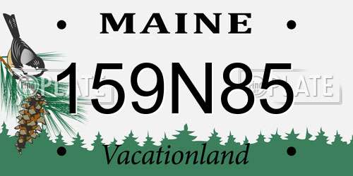 159N85 Maine License Plate