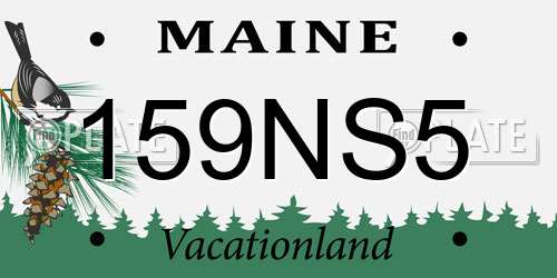 159NS5 Maine License Plate