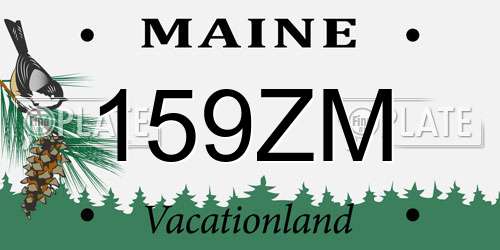 159ZM Maine License Plate