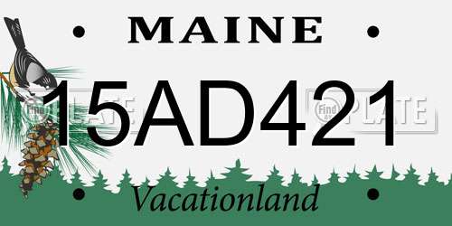 15AD421 Maine License Plate
