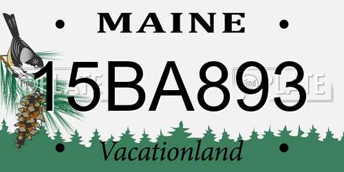 15BA893 Maine License Plate