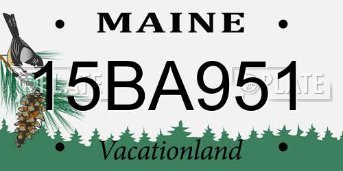15BA951 Maine License Plate