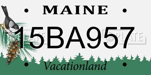 15BA957 Maine License Plate