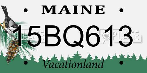 15BQ613 Maine License Plate