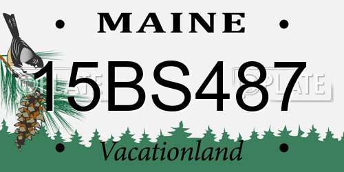 15BS487 Maine License Plate