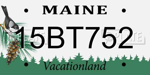 15BT752 Maine License Plate