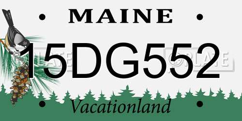 15DG552 Maine License Plate